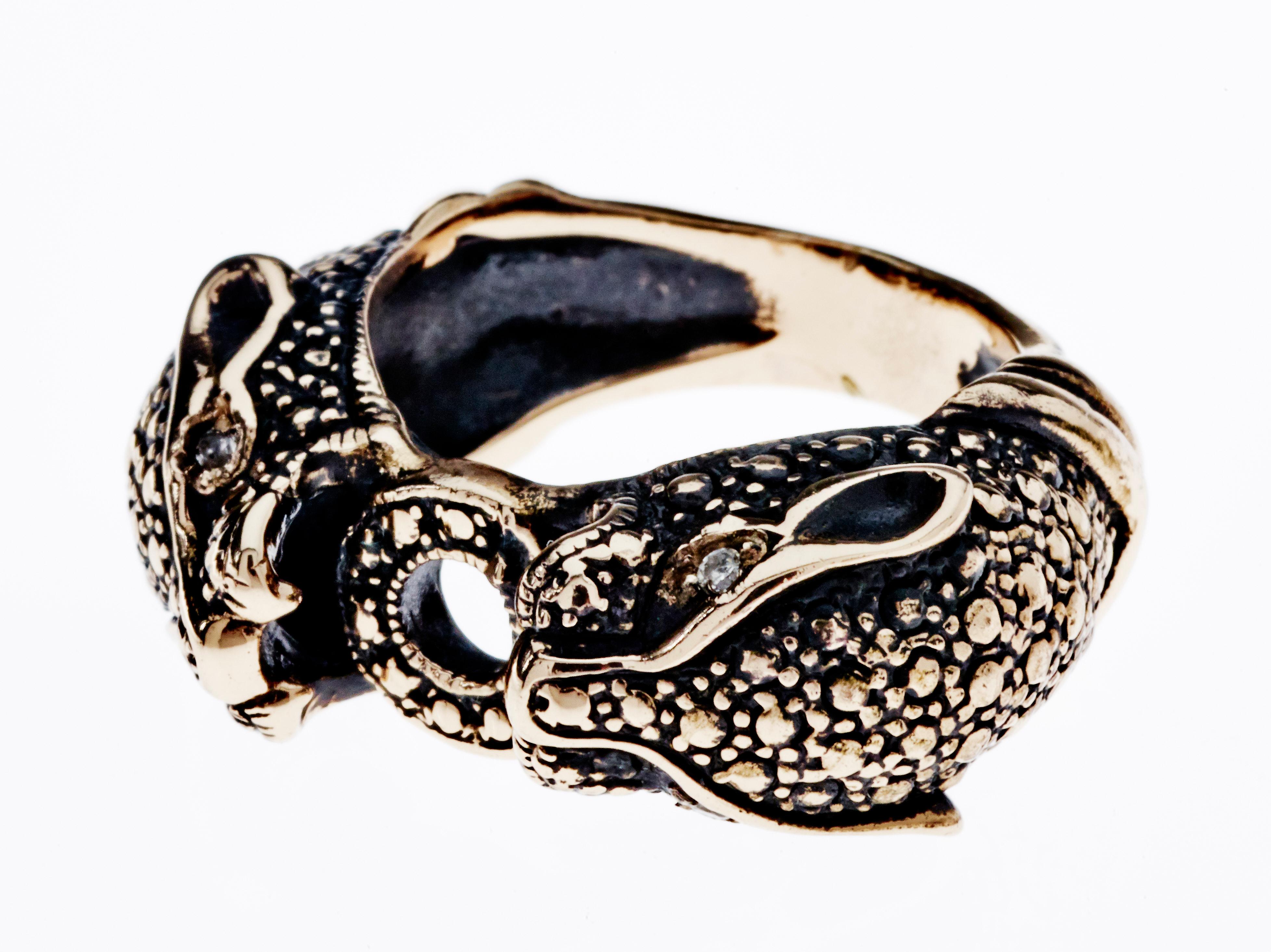 Contemporary  White Diamond Jaguar Ring