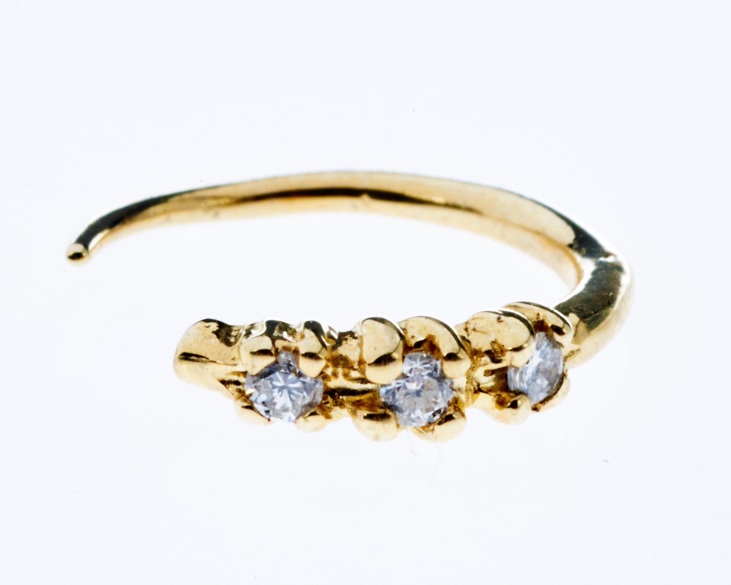 Women's White Diamond Earring Gold J Dauphin For Sale