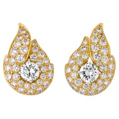 White Diamond Earrings, 2.20 Carats