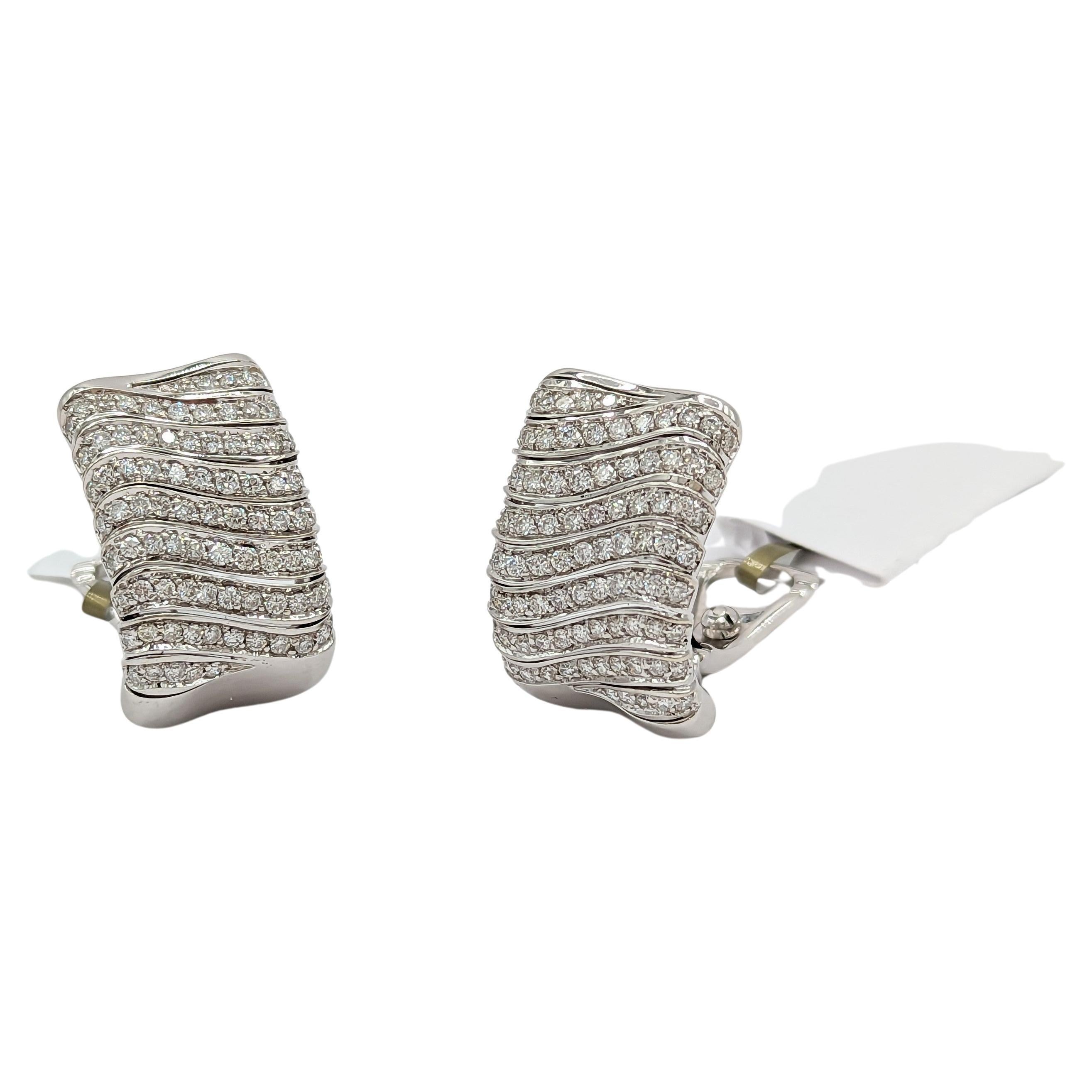 White Diamond Earrings in 18K White Gold