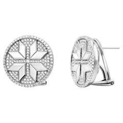 Boucles d'oreilles en or blanc avec diamants blancs pour elle