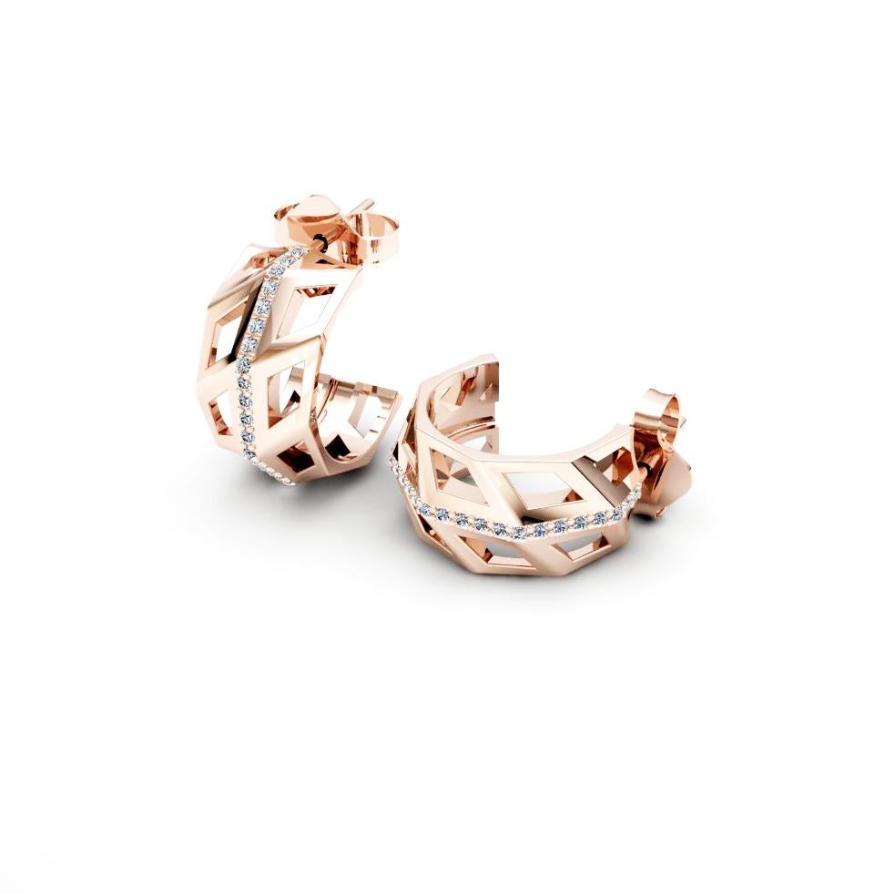 Rose 18K Gold Earrings

*Same Model with another stones and gold available 
Diamond 0,42 ct
Weight 12 grams
 
This collection was created inspired by the wonderful and controversial
Castel Del Monte (Castle of the Mountain) erected by the Emperor