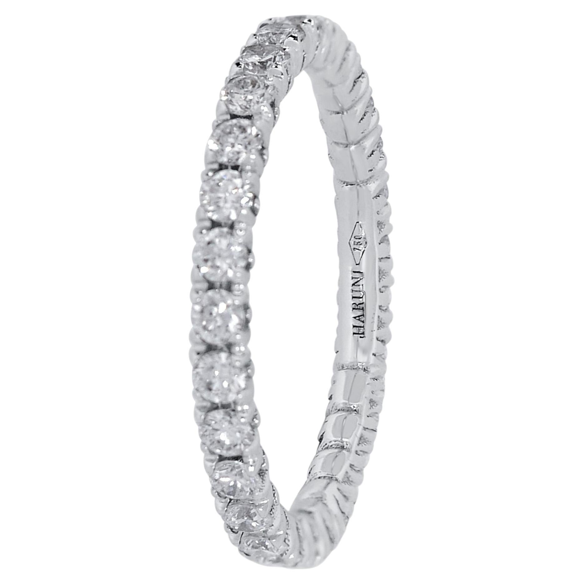 White Diamond Eternity Ring in 18 Karat White Gold For Sale
