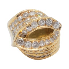 White Diamond Fashion Band Ring in 14k Yellow Gold