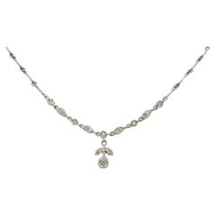 White Diamond Floral Pendant Necklace in 18K White Gold