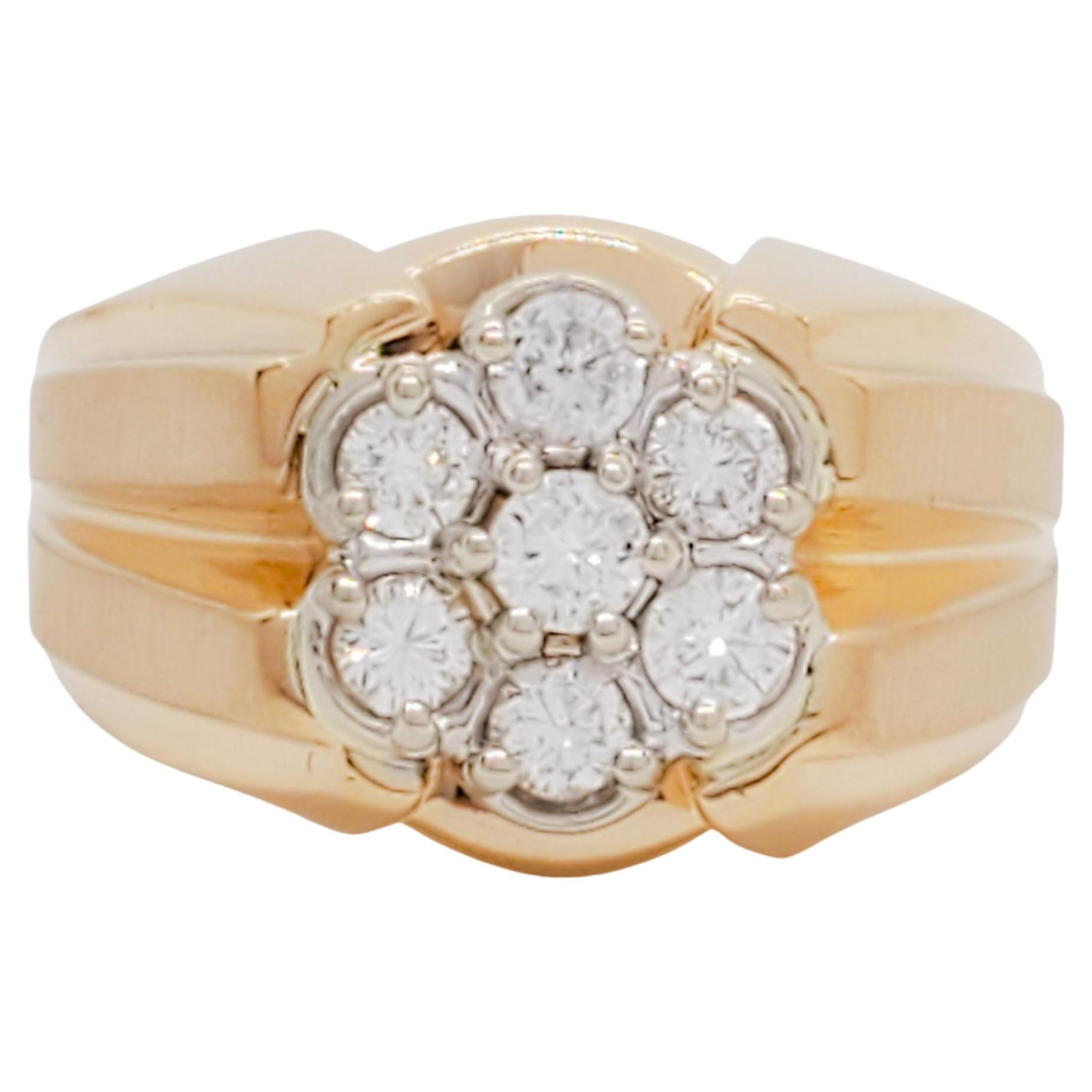 1.96 ct. Black Diamond and White Diamond Cluster Flower Cocktail Ring