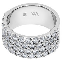 White Diamond Four-Row Ring