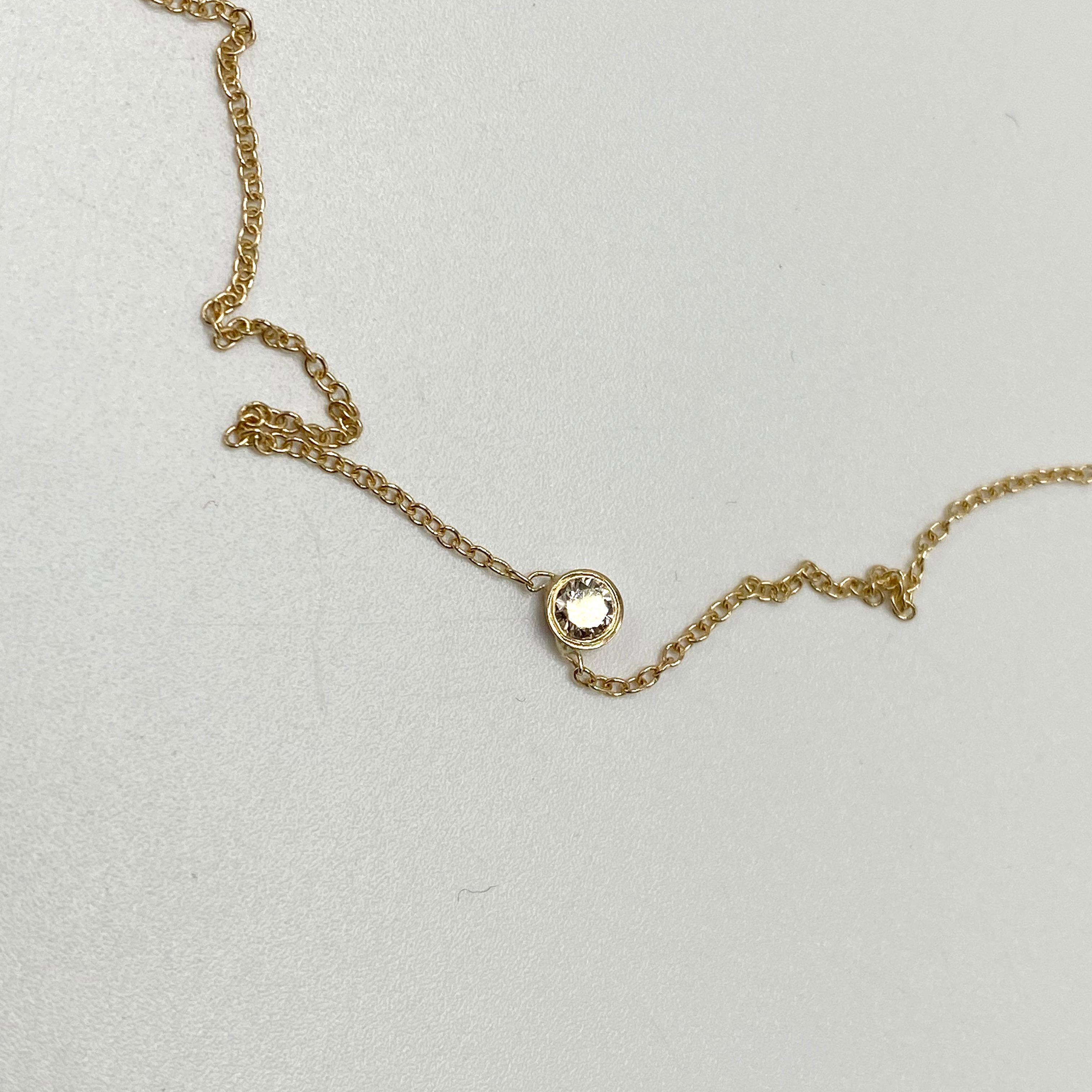Brilliant Cut White Diamond Gold Chain Necklace Choker For Sale