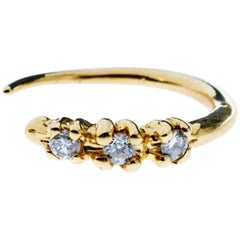 J Dauphin, boucles d'oreilles en or et diamants blancs avec crochet percé
