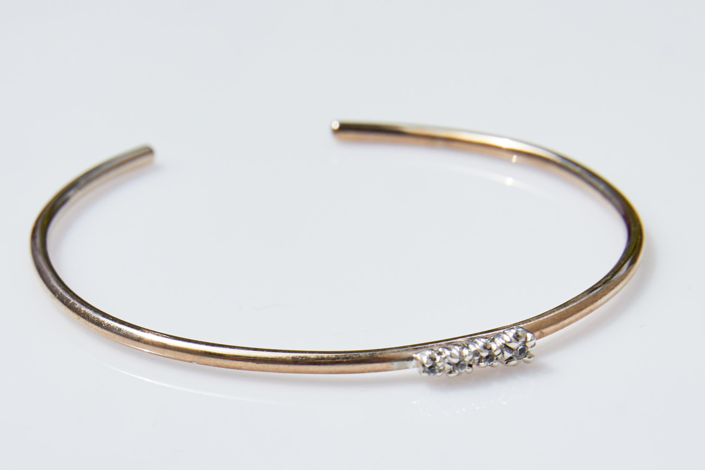 White Diamond Gold Love Bracelet Arm Cuff Bracelet J Dauphin In New Condition For Sale In Los Angeles, CA
