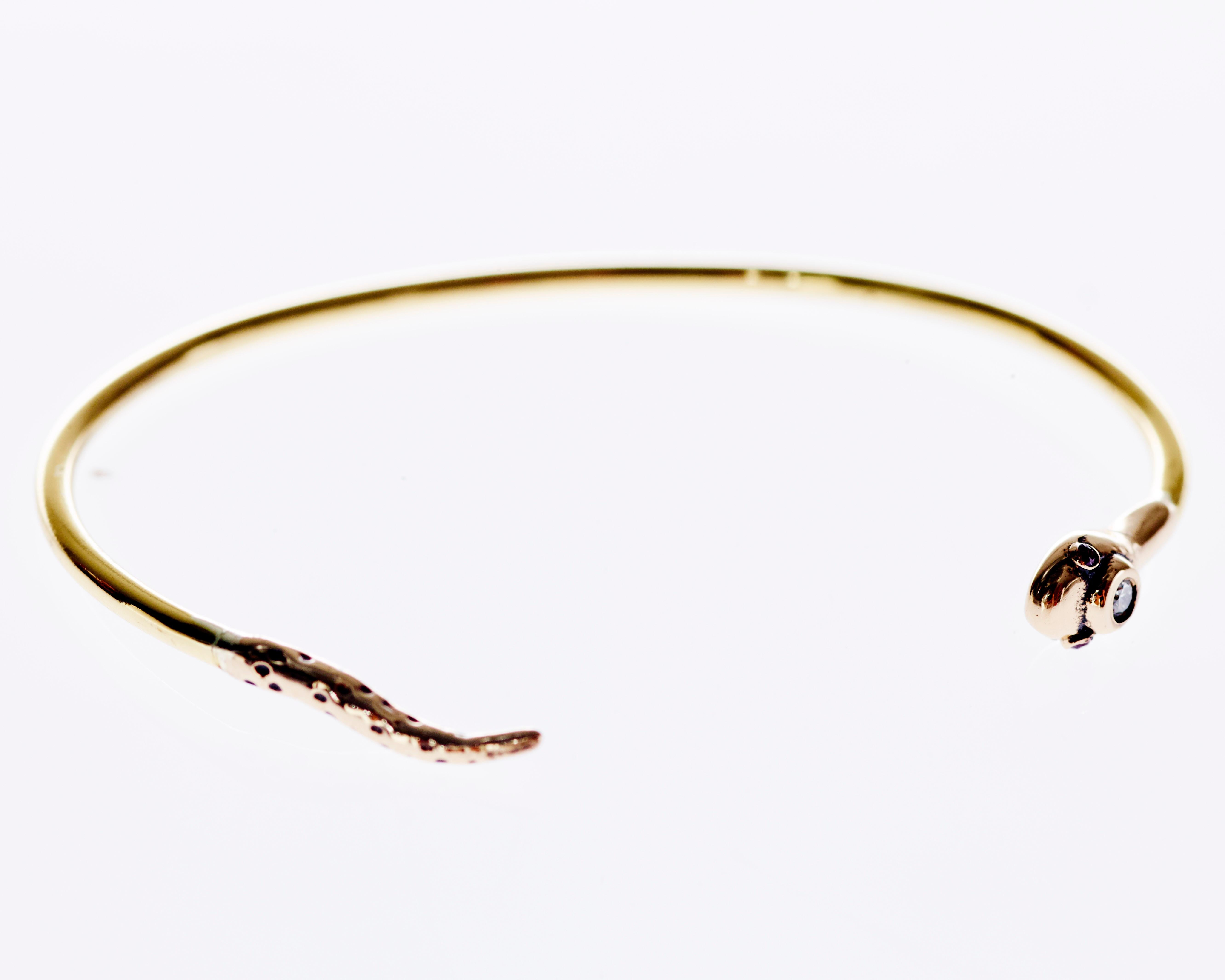 Contemporain Bracelet serpent diamant blanc diamant noir or en vente
