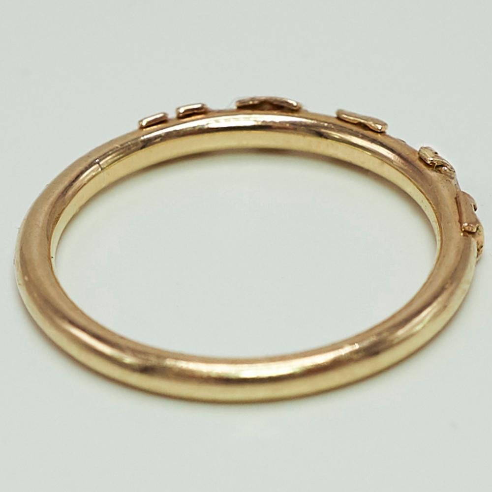 White Diamond Gold Ring Stackable Earth Ring J Dauphin In New Condition For Sale In Los Angeles, CA