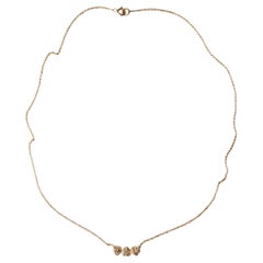 White Diamond Heart Gold Choker Necklace Gold