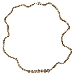 Collar de diamantes blancos en forma de corazón, gargantilla de cadena gruesa, J DAUPHIN