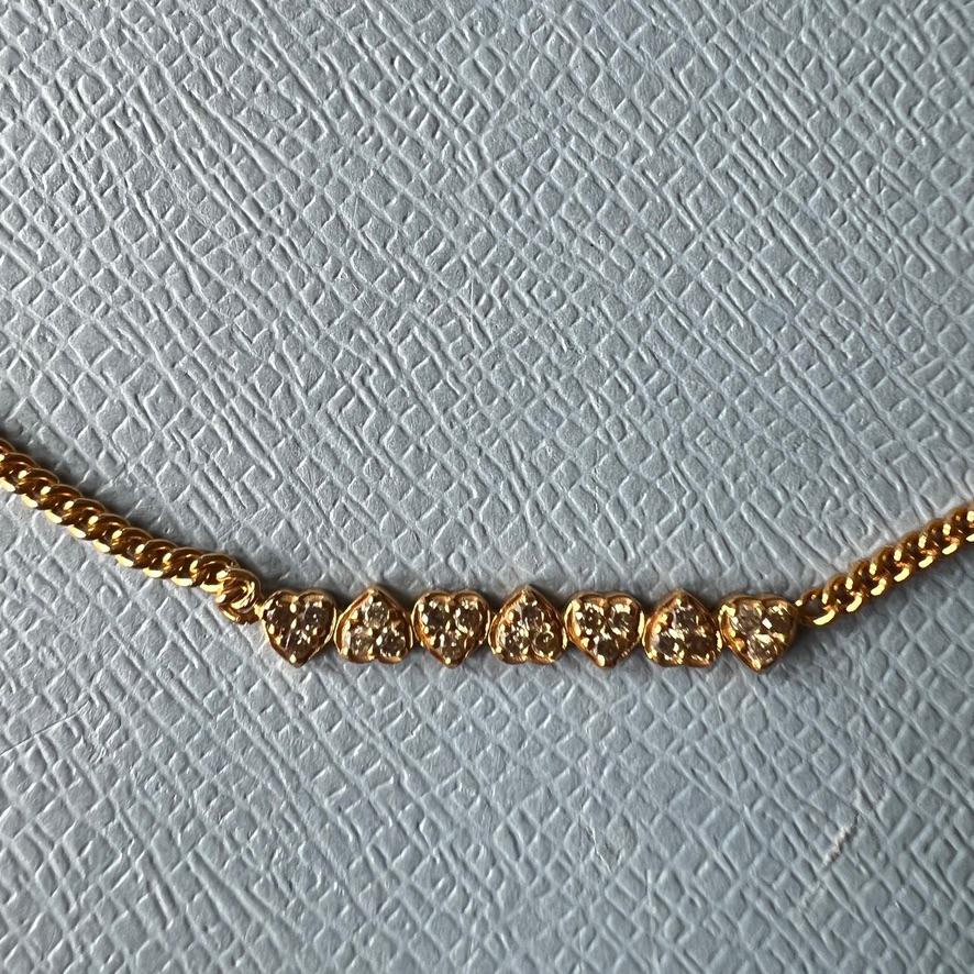 White Diamond Heart Necklace Seven Hearts For Sale 5