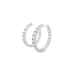 White Diamond Hoop Earrings