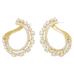 Vintage Cartier Diamond Trinity Hoop Earrings Set in 18k Yellow Gold at ...
