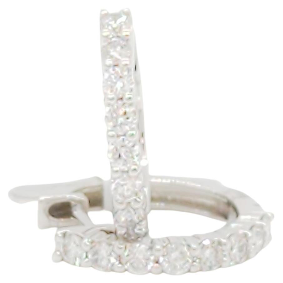 9ct White Gold 0.75ct Diamond Huggie Earrings main image 1