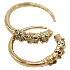 White Diamond Gold Earring Huggies
