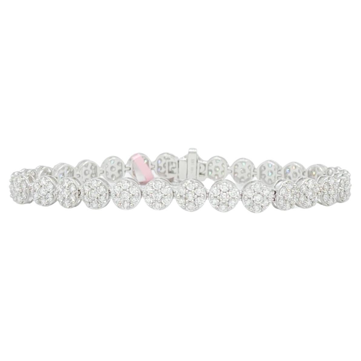 Tennis Cluster Diamond White Gold Bracelet For Sale at 1stDibs cluster tennis bracelet