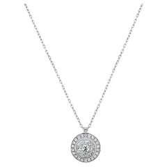 Collier pendentif en or blanc 18K serti de diamants blancs Illusion Pave