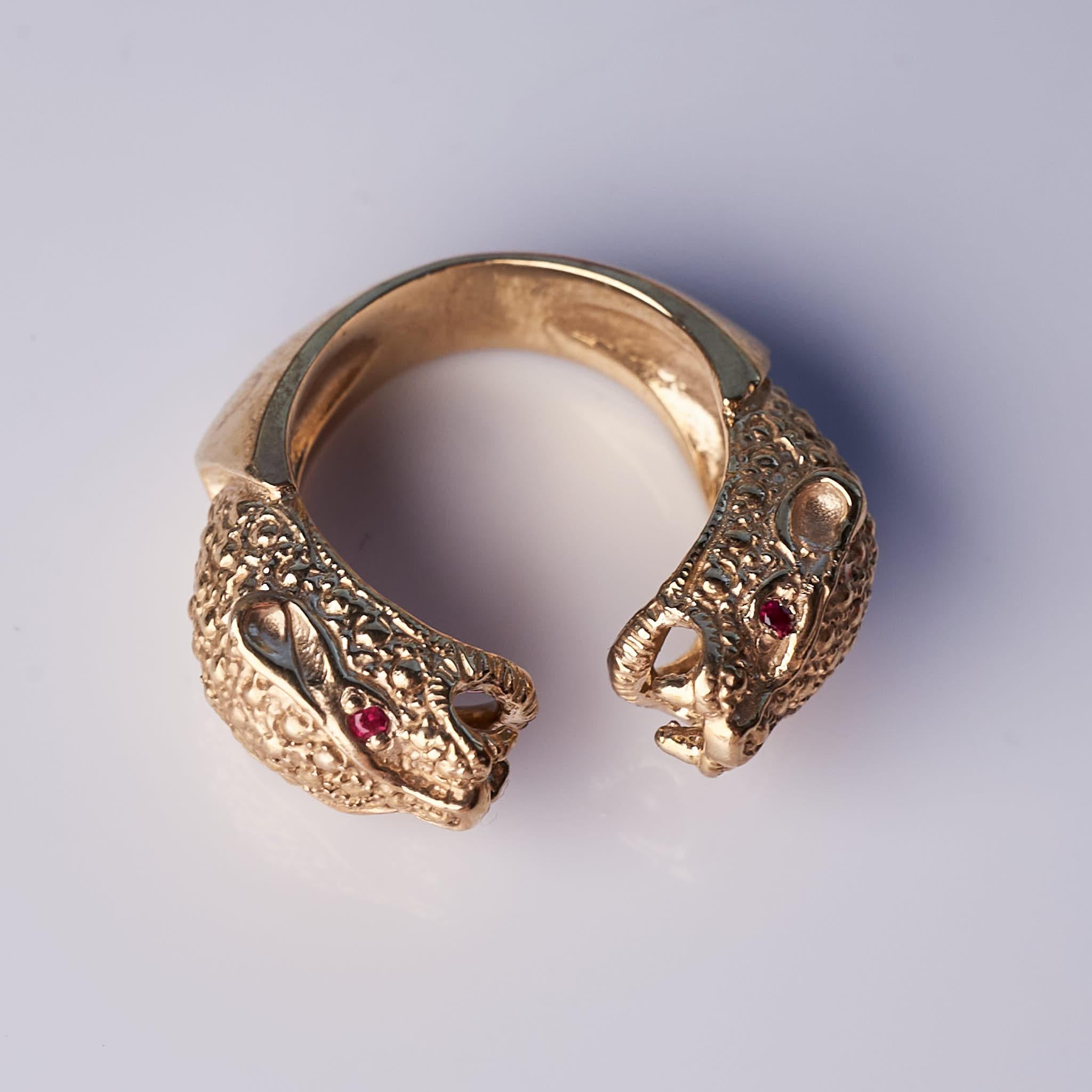 Contemporary White Diamond Jaguar Panther Ring Bronze Animal Jewelry J Dauphin For Sale
