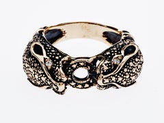 Anello Jaguar con diamante bianco Anello Cocktail Dichiarazione Animale J DAUPHIN