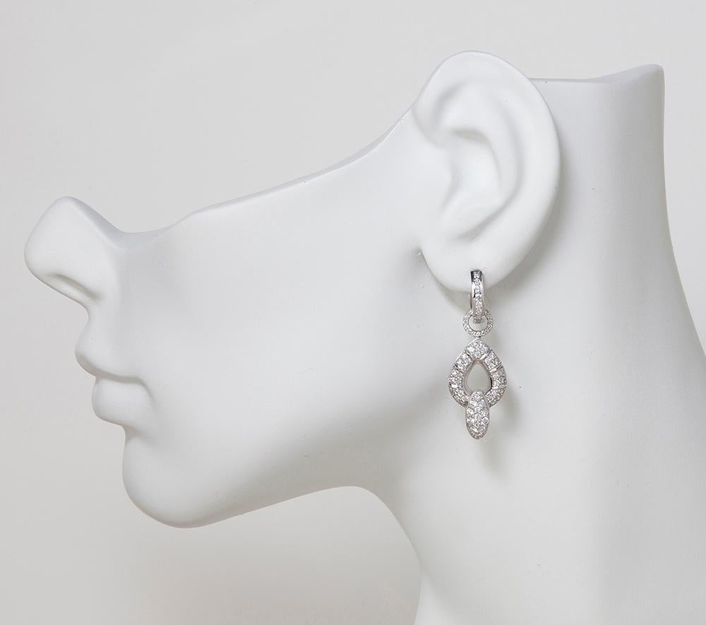 14k White Gold with White Diamonds 1.89tw Earring Component
Huggies Sold Separately

I was inspired by the iron fencing while on a tour in the garden district of New Orleans when I started designing my first collection.  You really get a feel of the