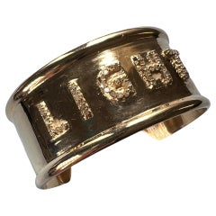 White Diamond Light Cuff Bracelet Gold Plated Brass J Dauphin