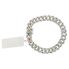 Bracelet à maillons en or blanc 14K et diamants blancs