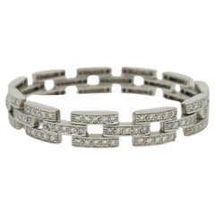 White Diamond Link Bracelet in Platinum