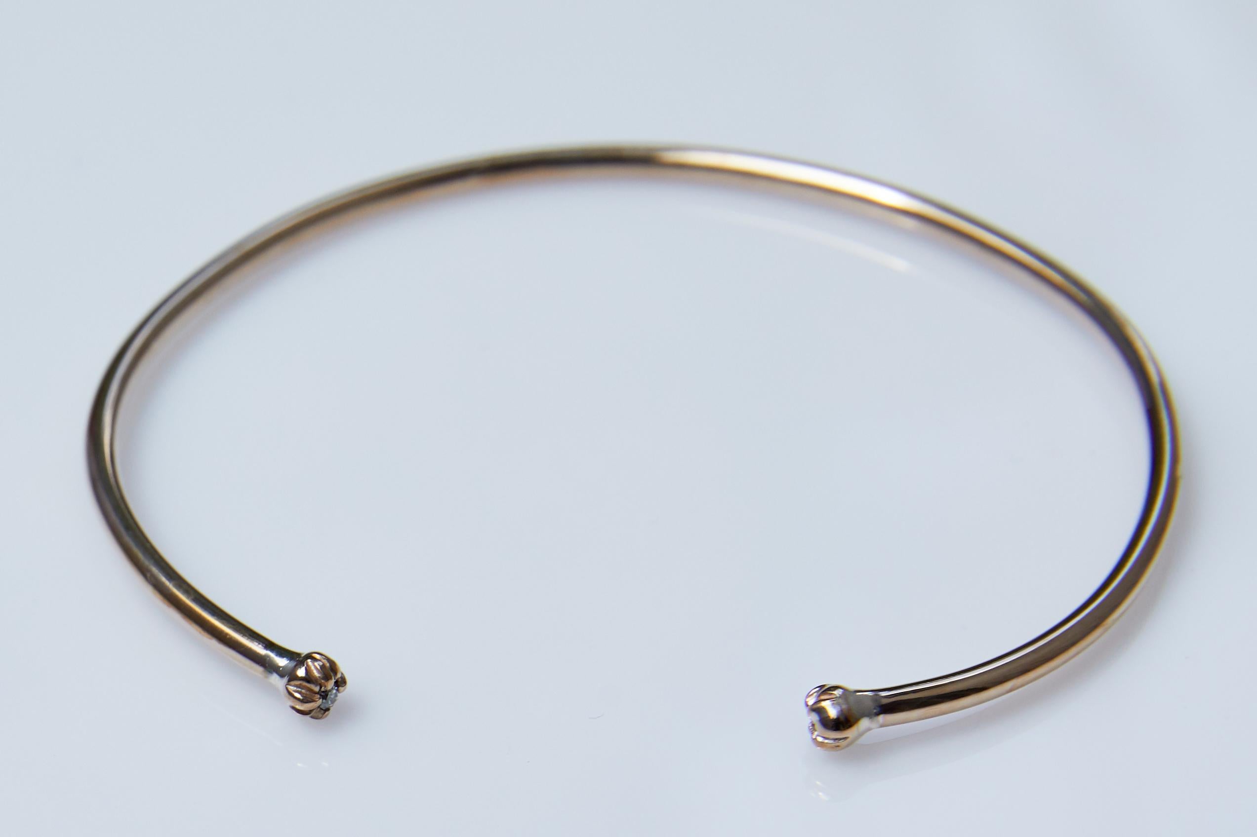Armspange mit weißen Diamanten  Stapelbarer Bronze-Stapelbarer J Dauphin für Damen oder Herren im Angebot