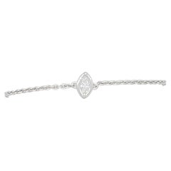 White Diamond Marquis Cut Chain Bracelet in 18k White Gold