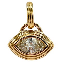 Weißer Diamant-Marquise-Anhänger aus 18K Gelbgold