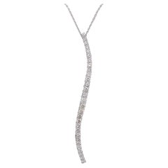 White Diamond Modern Pendant Necklace in 14k White Gold