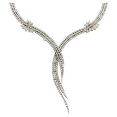 Weiße Diamant-Halskette aus 14k Weißgold
