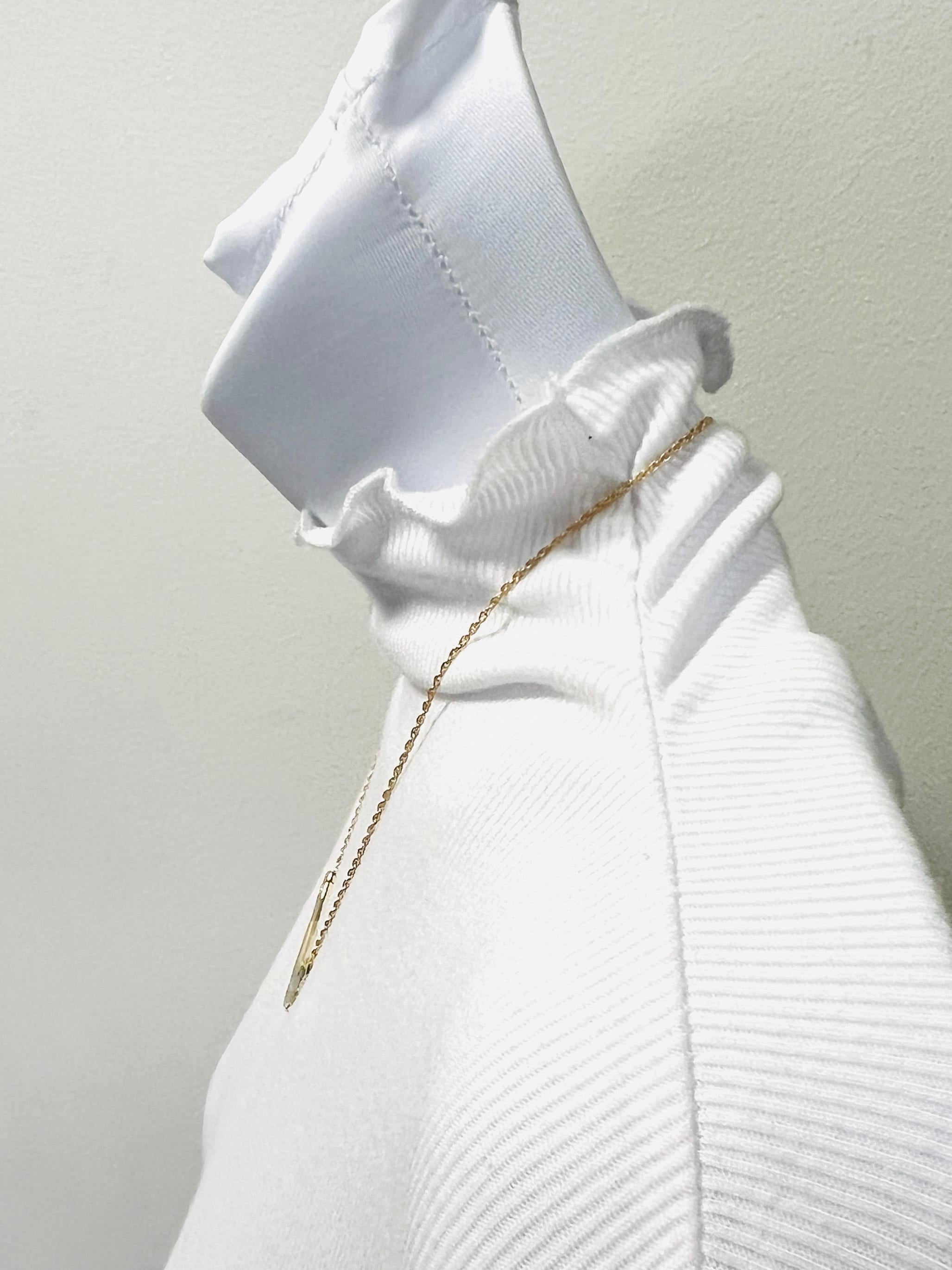 Taille ronde Collier de diamants blancs en or jaune 14 carats en vente