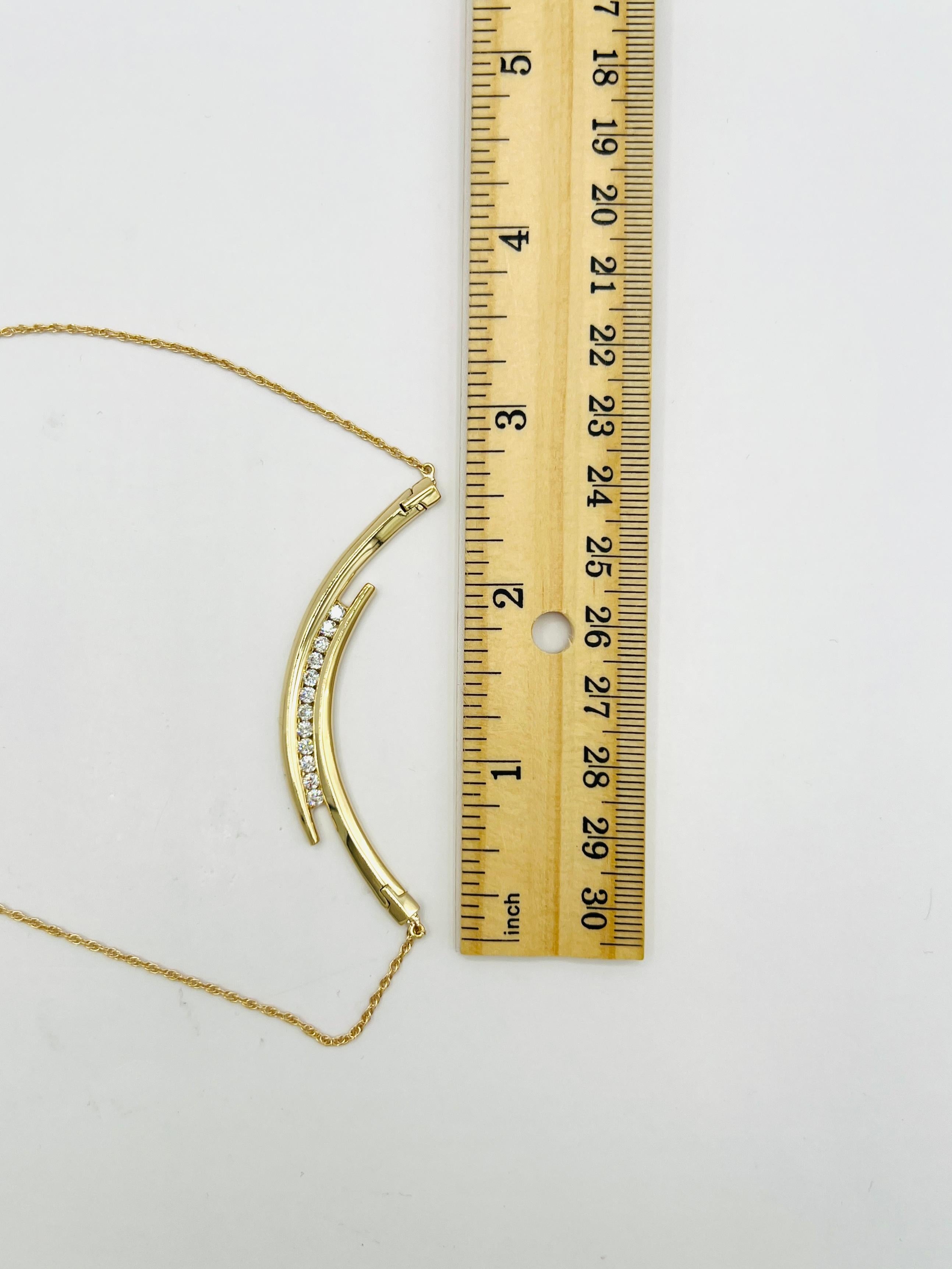 Collier de diamants blancs en or jaune 14 carats en vente 1