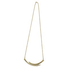 White Diamond Necklace in 14K Yellow Gold