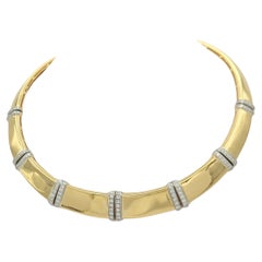 Collier de diamants blancs en or bicolore 18K