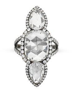 White Diamond North-South Ring, 7.98 Carat