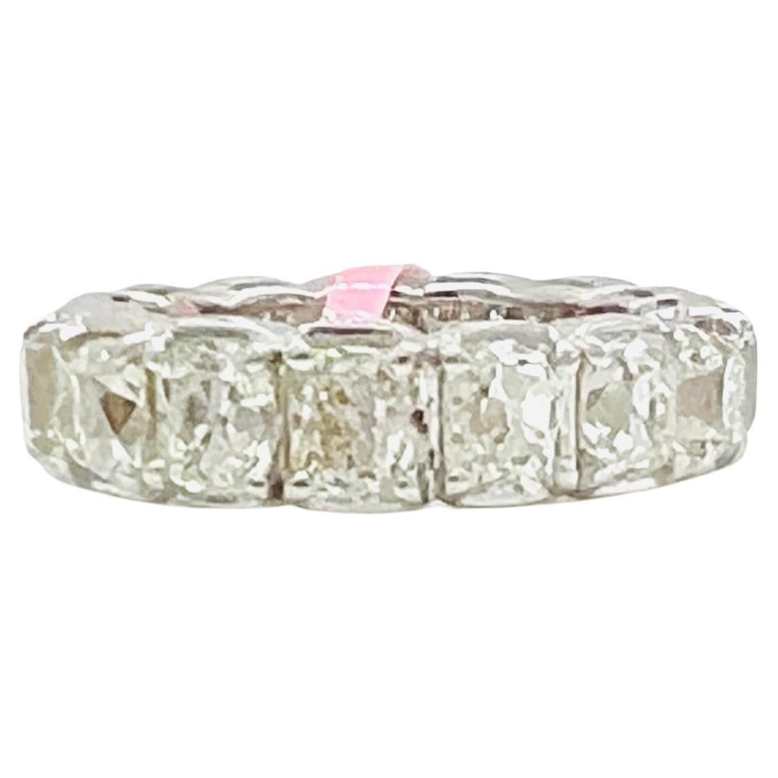 Anillo Eternidad Diamante Blanco Corte Viejo Europeo en Platino