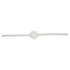 White Diamond Oval Cut Chain Bracelet in 18k White Gold