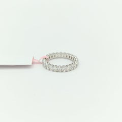 White Diamond Oval Eternity Band Ring in 18K White Gold