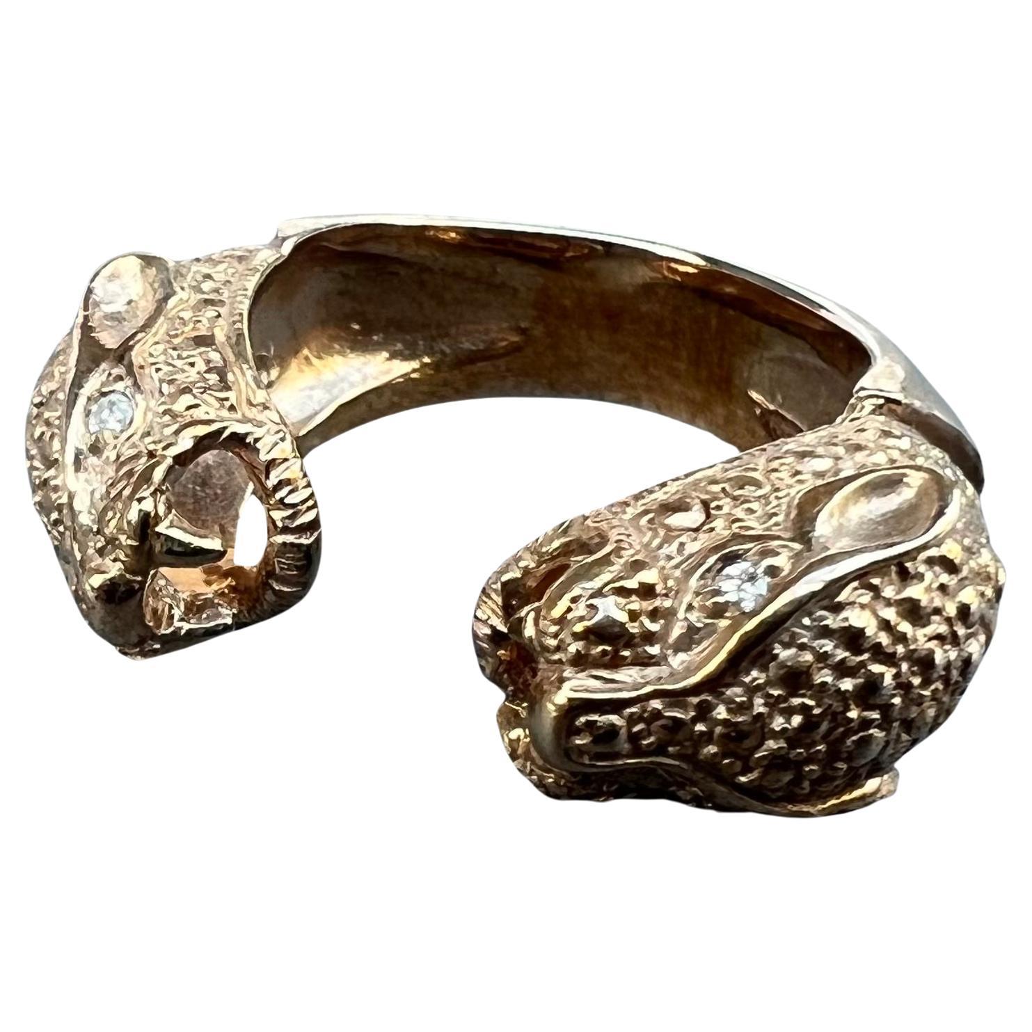 Contemporain Bague panthère Jaguar Animal Jewelry J Dauphin en vente