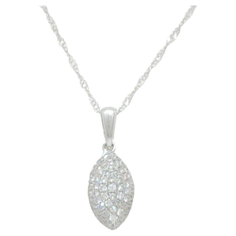 14kt White Gold 0.36ct Round Brilliant Cut Solitaire Pendant with Chain