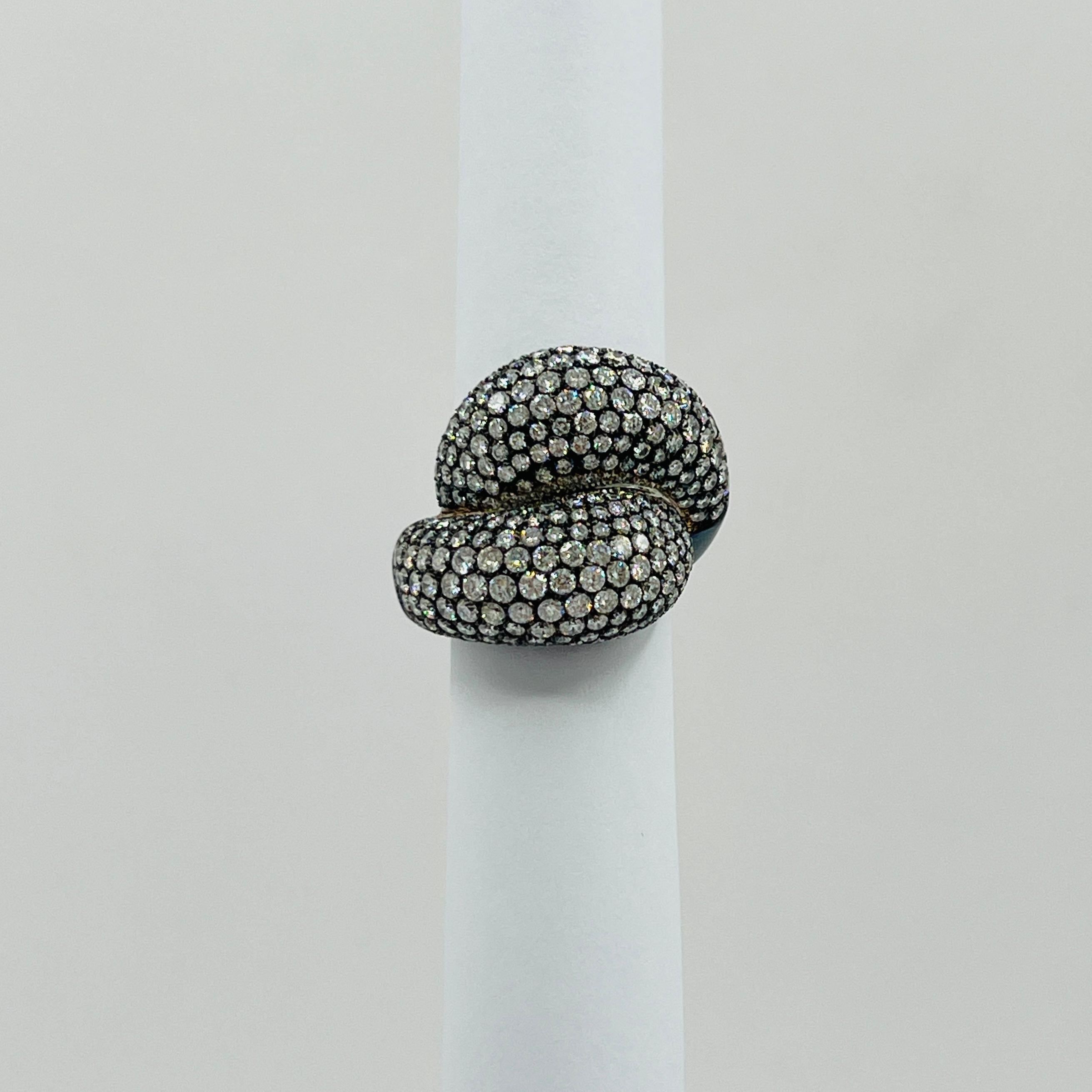 Pave-Ring aus 18 Karat Weißgold mit weißen Diamanten und schwarzem Rhodium 2