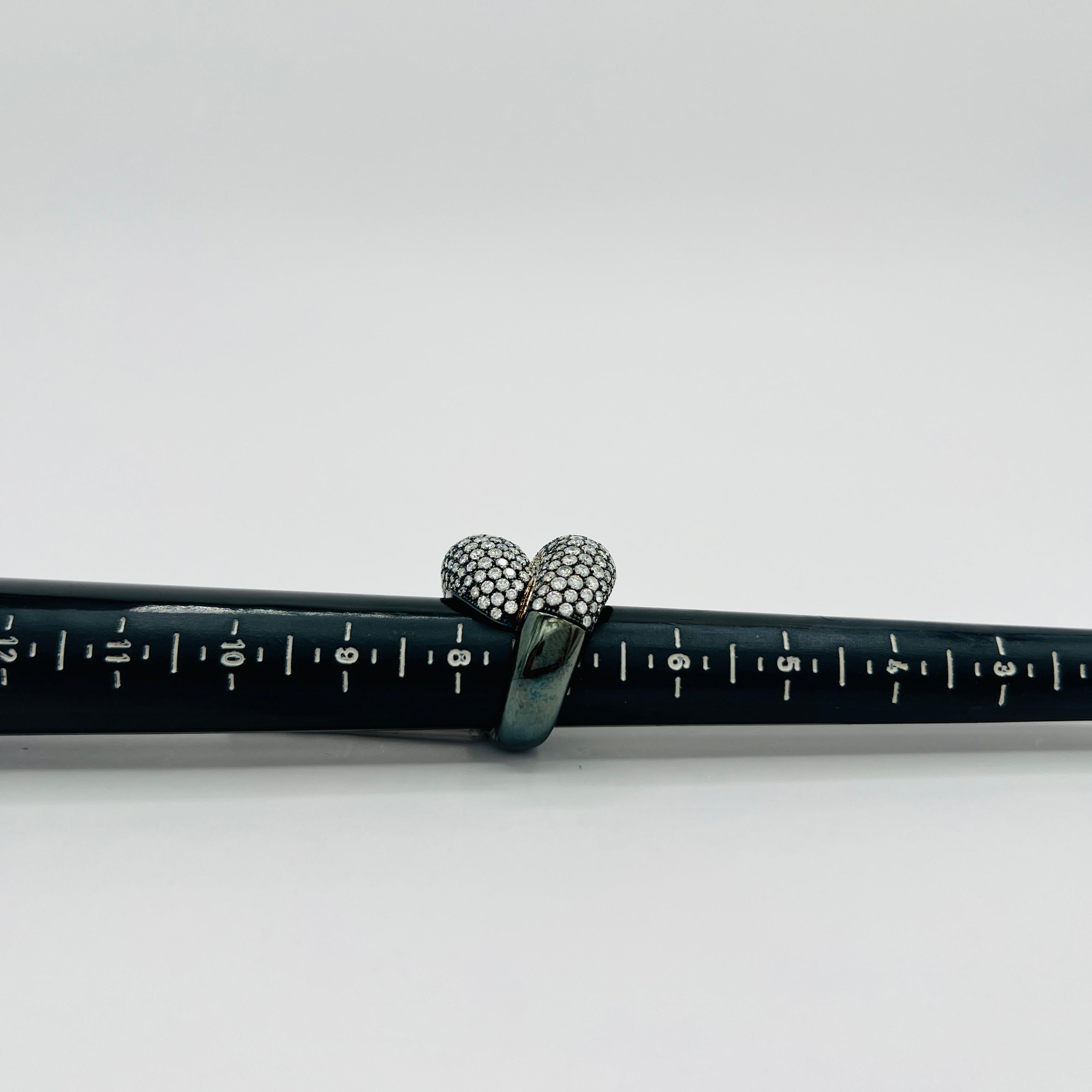 Pave-Ring aus 18 Karat Weißgold mit weißen Diamanten und schwarzem Rhodium 3