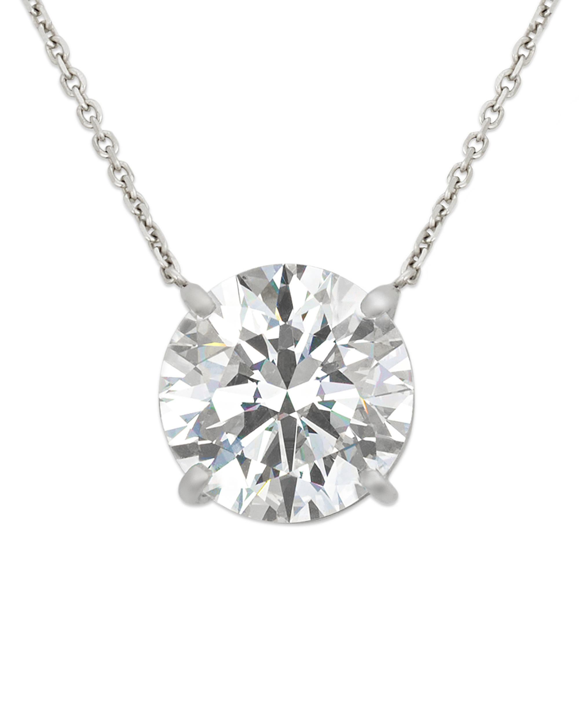 Brilliant Cut White Diamond Pendant, 11.52 Carat For Sale