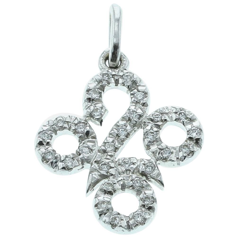 White Diamond Pendant in 18 Karat White Gold